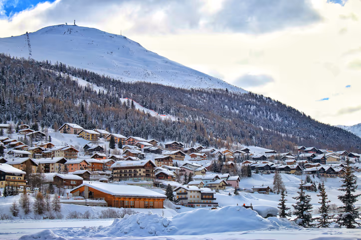 Livigno ski resort under snow