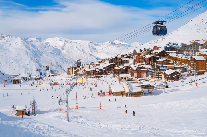 Val Thorens ski resort under snow