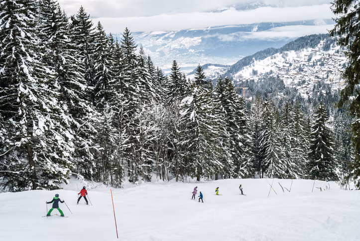 Villars-sur-Ollon ski resort under snow